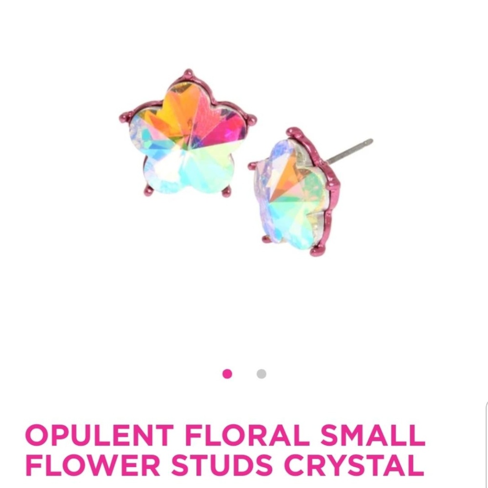 Opulent Floral Small Flower Studs Crystal